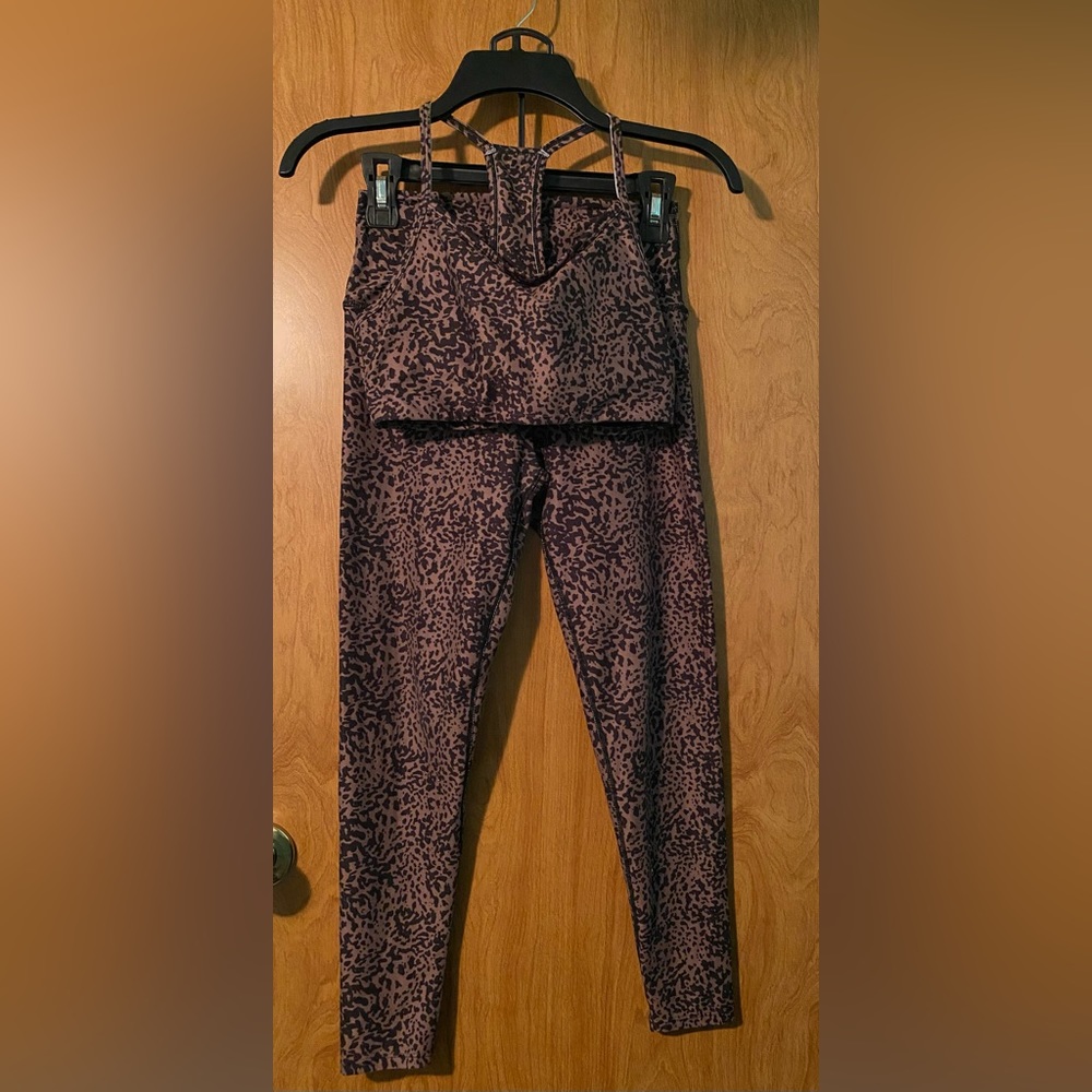 Sage Collective Animal Print Sports Bra & Leggings Set